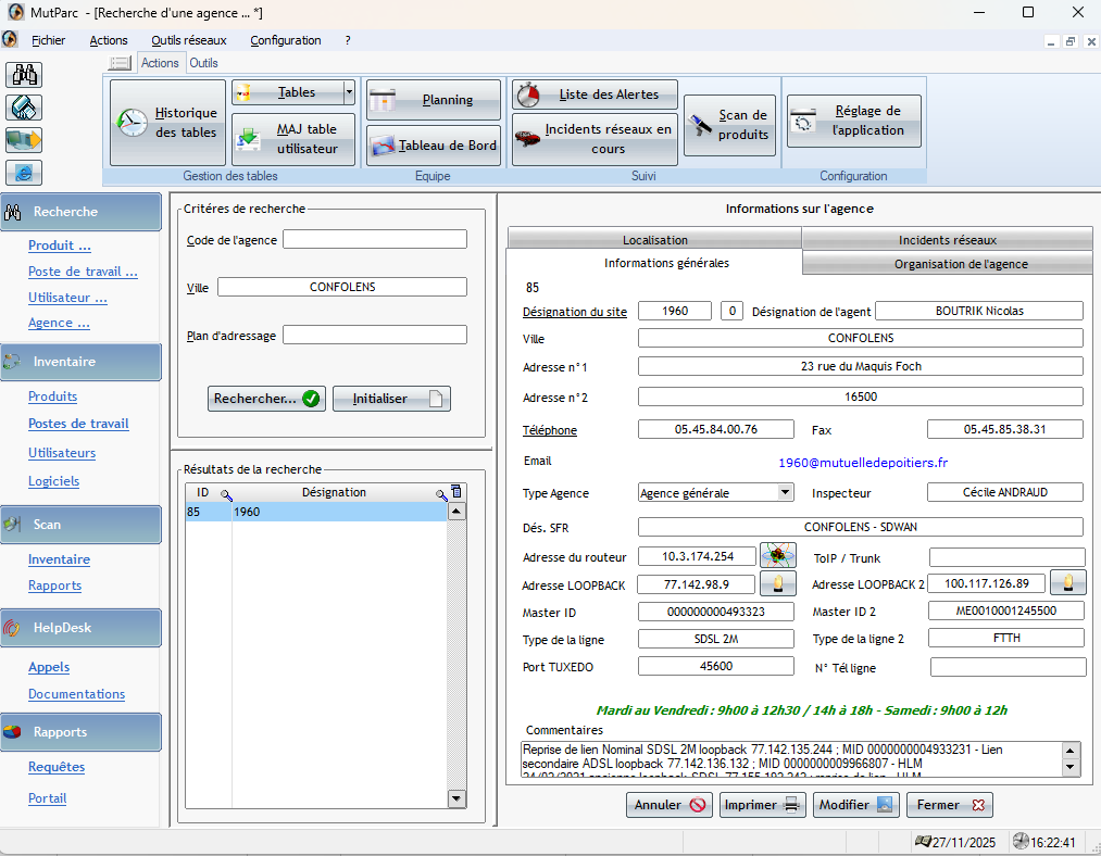 Vue d'ensenble d'une agence